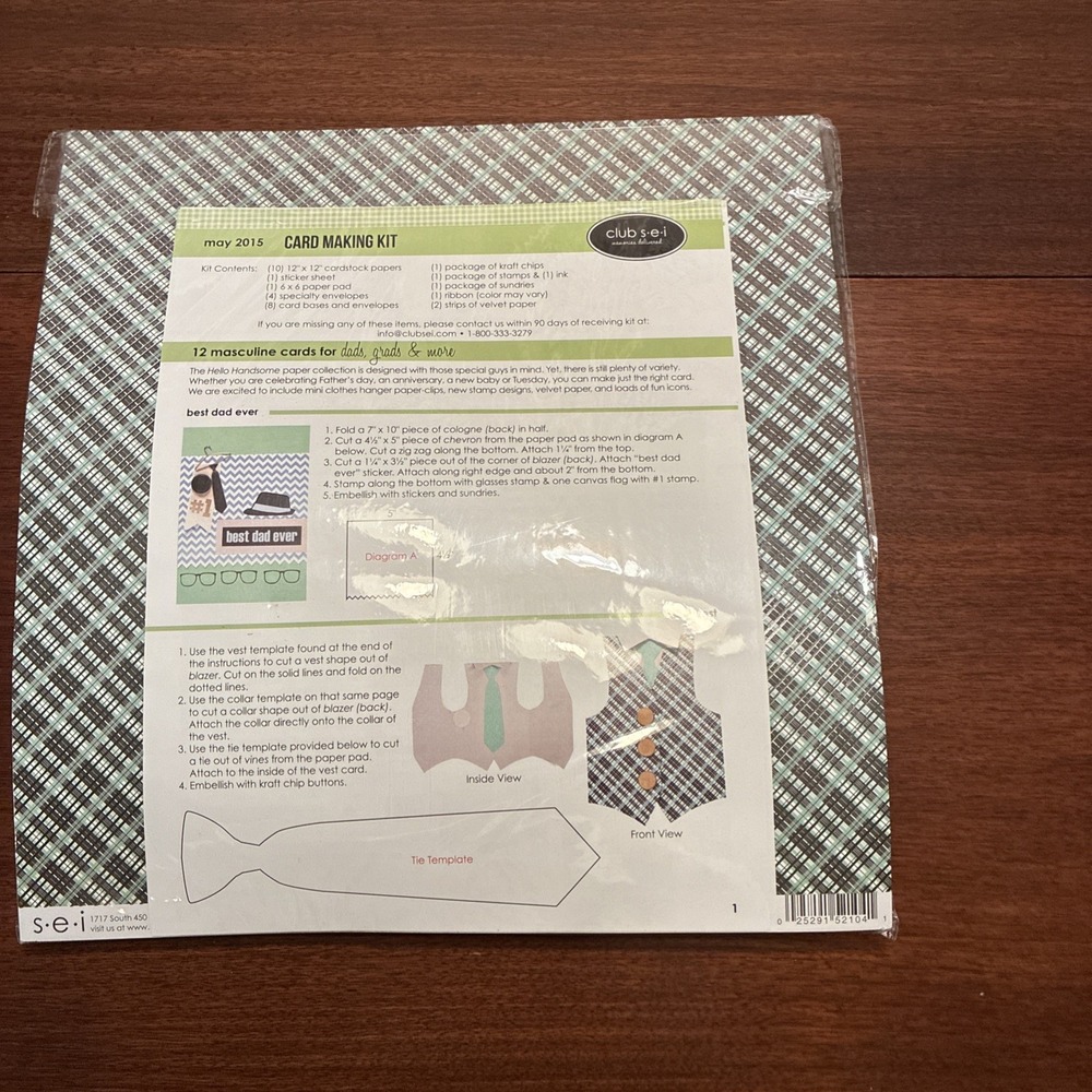 SEI Crafts Scrapbooking Card Maker Kit - 12 cards NEW/SEALED Dads, Grads & More